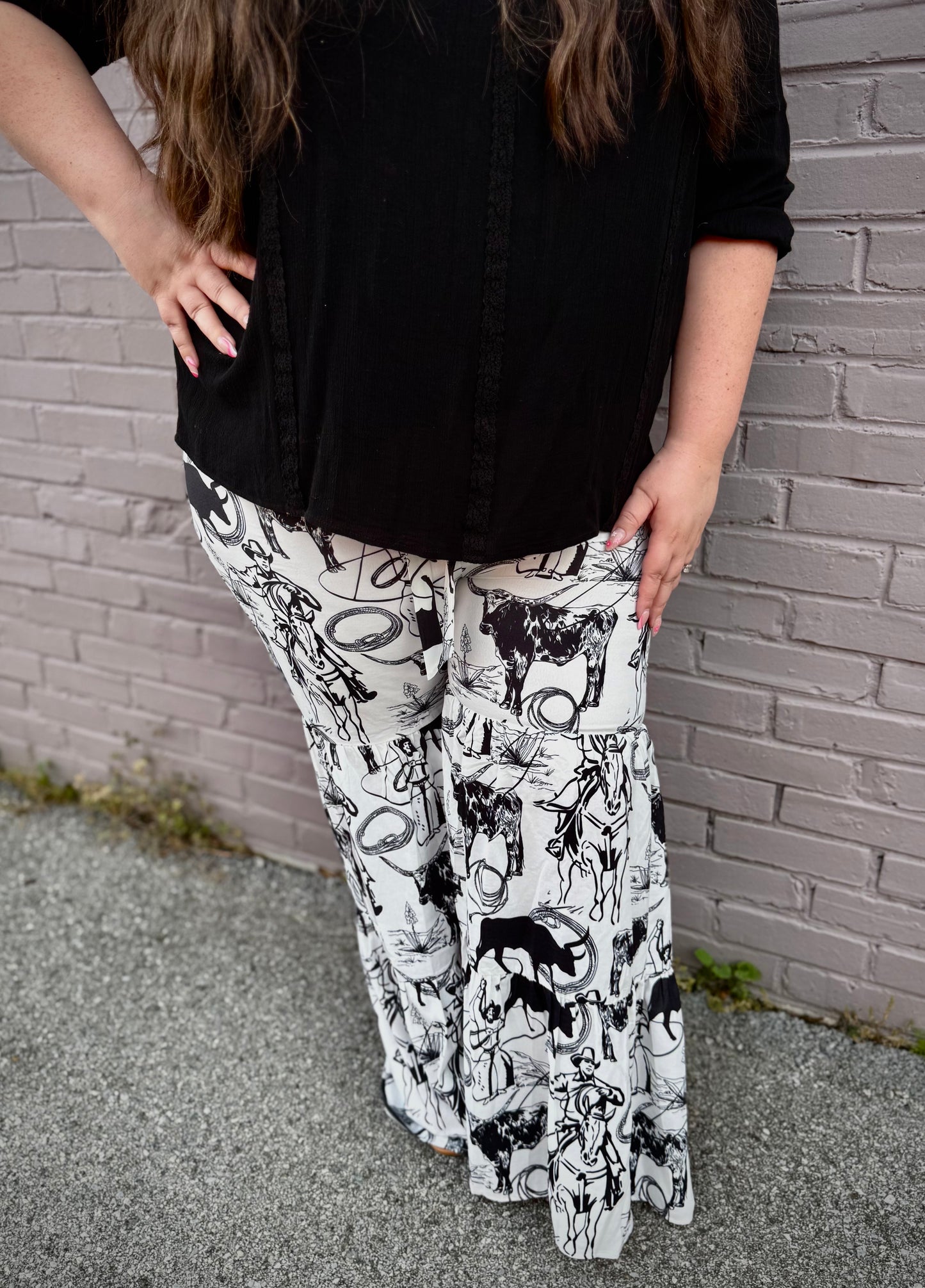 Lasso Your Longhorn Tiered Ruffle Pants