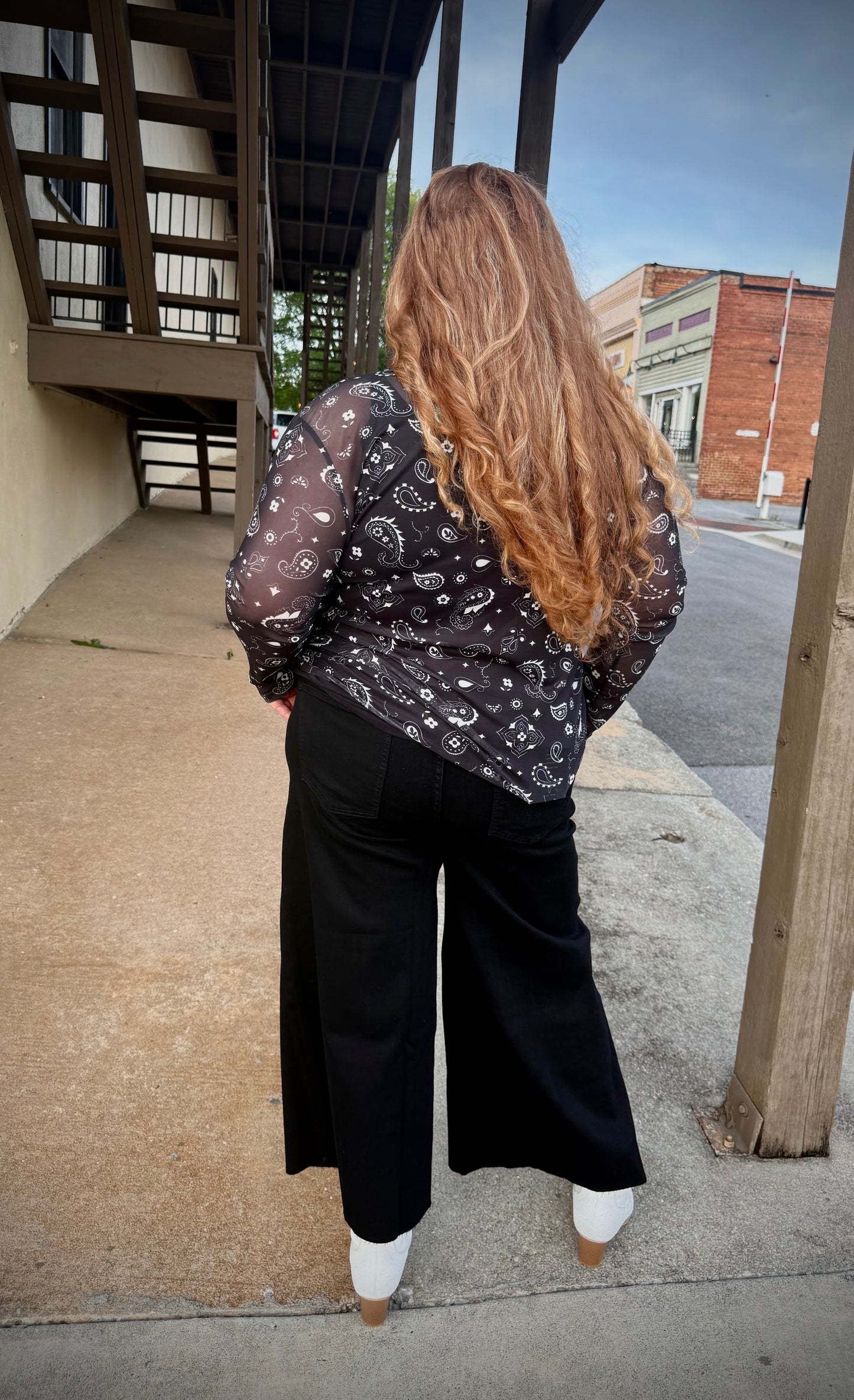Plus Size Tummy Control Rhinestone Fringe Crop Wide Leg Jeans