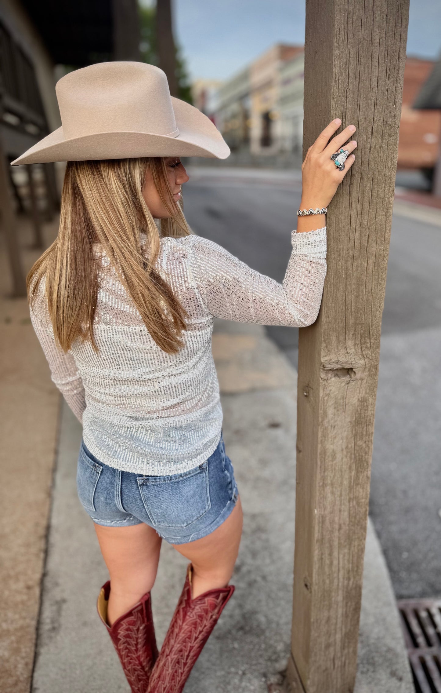 Sequin Saddles Top