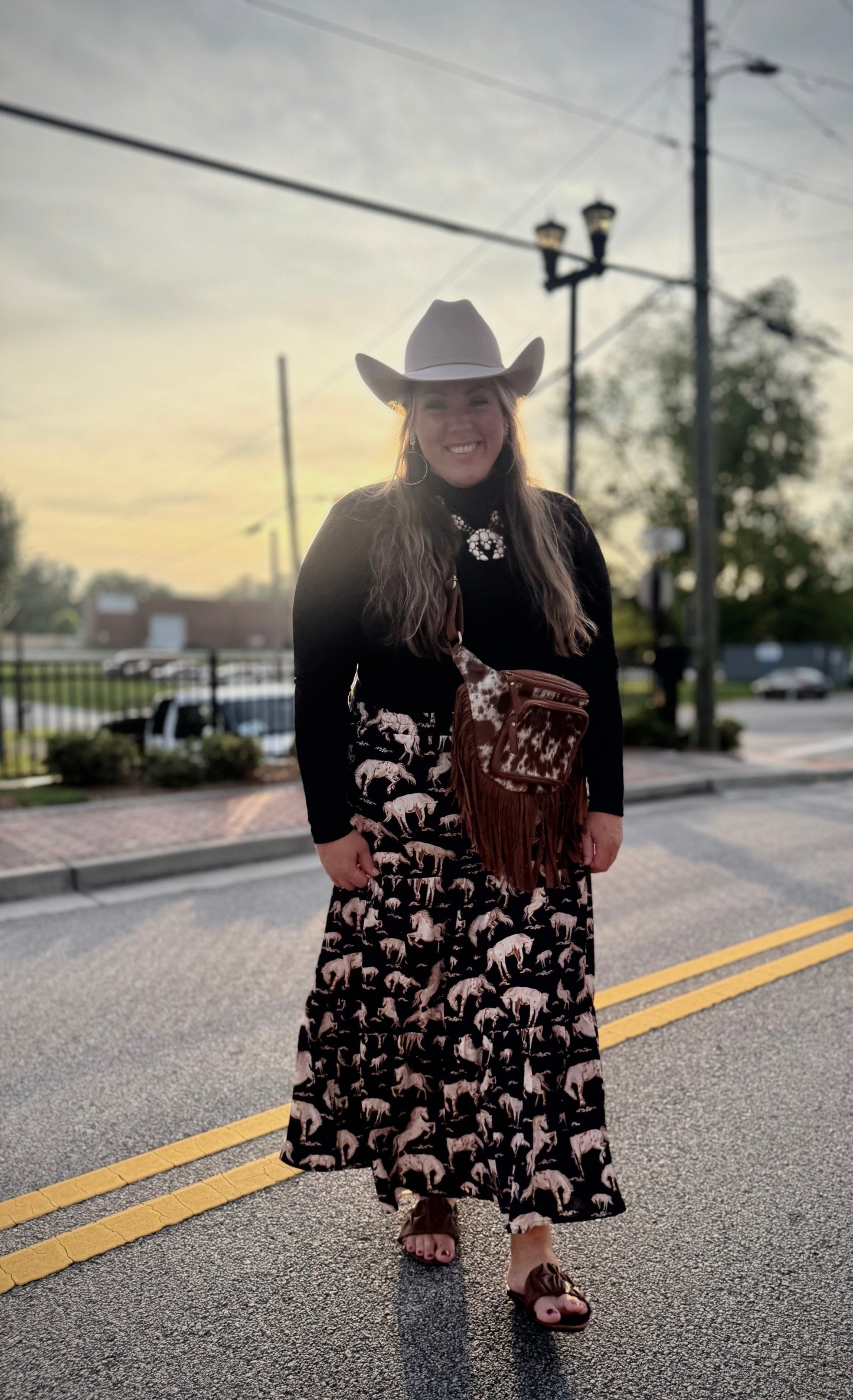 Fresh Horses Tiered Long Skirt