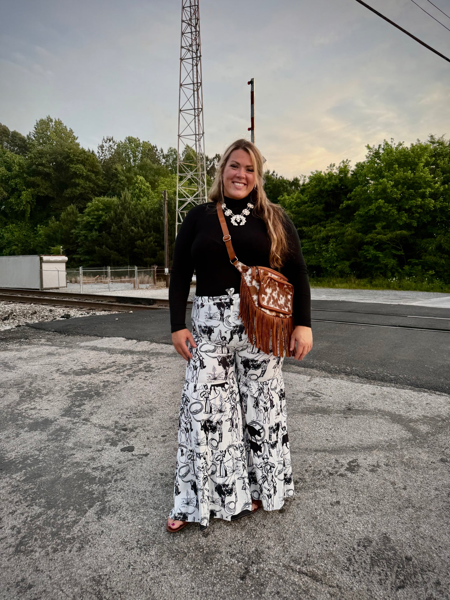 Lasso Your Longhorn Tiered Ruffle Pants
