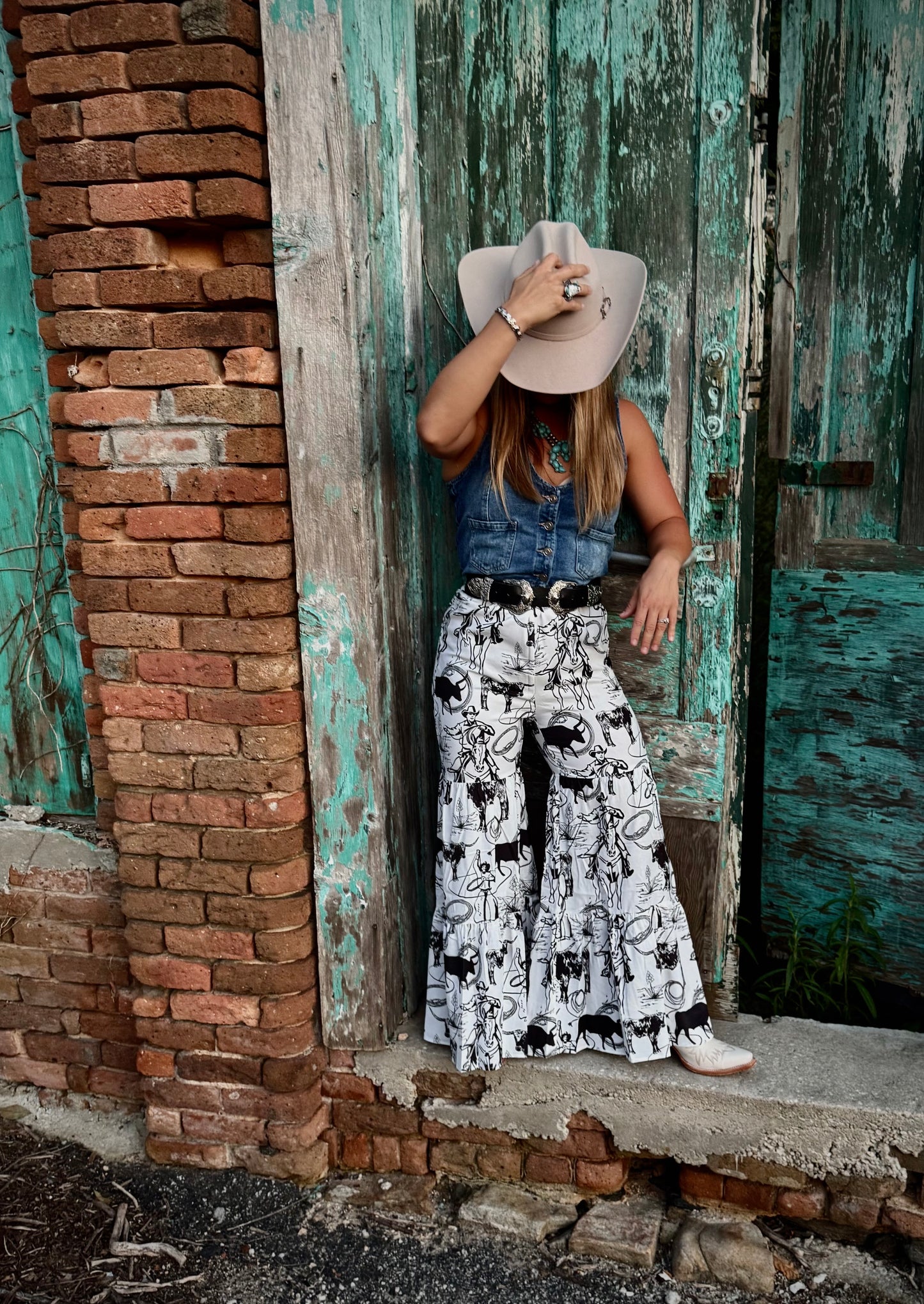 Lasso Your Longhorn Tiered Ruffle Pants
