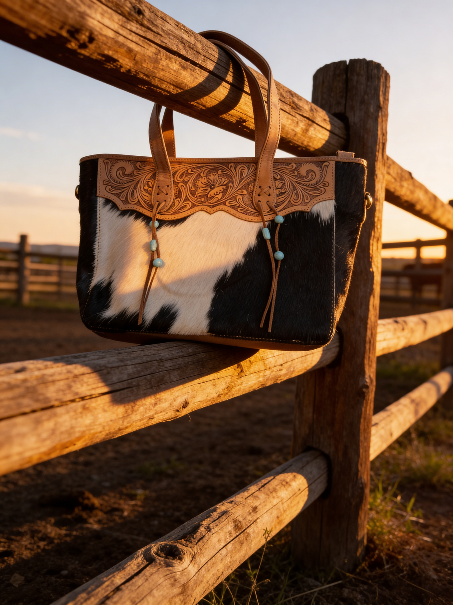 Hearthwind Handtooled Bag in Onyx Frost