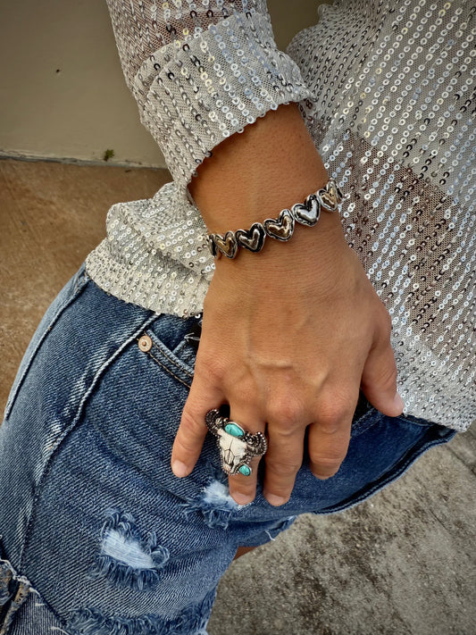 Western Boho Heart Stretch Bracelet