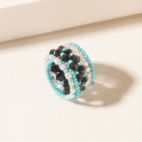 Inkwave Horizon Ring in Oasis Blue
