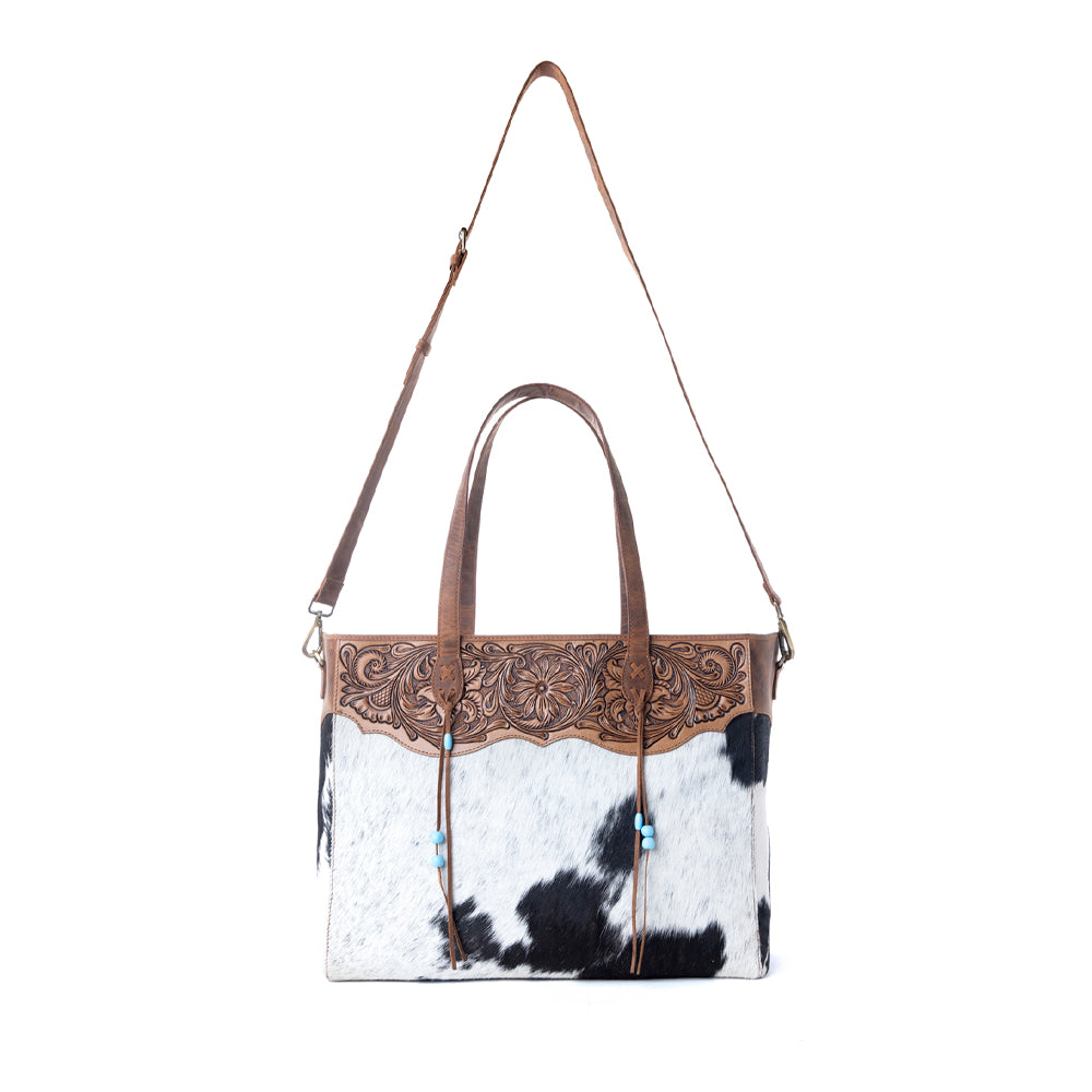 Hearthwind Handtooled Bag in Onyx Frost