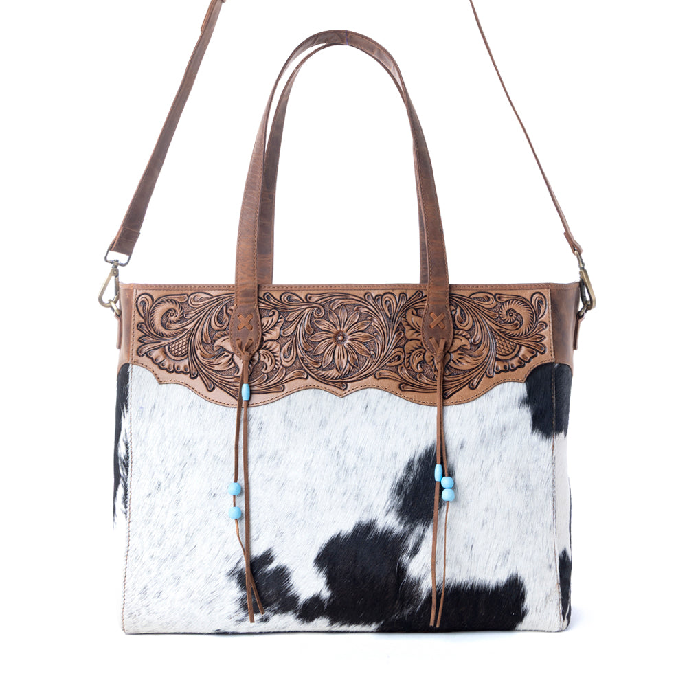 Hearthwind Handtooled Bag in Onyx Frost