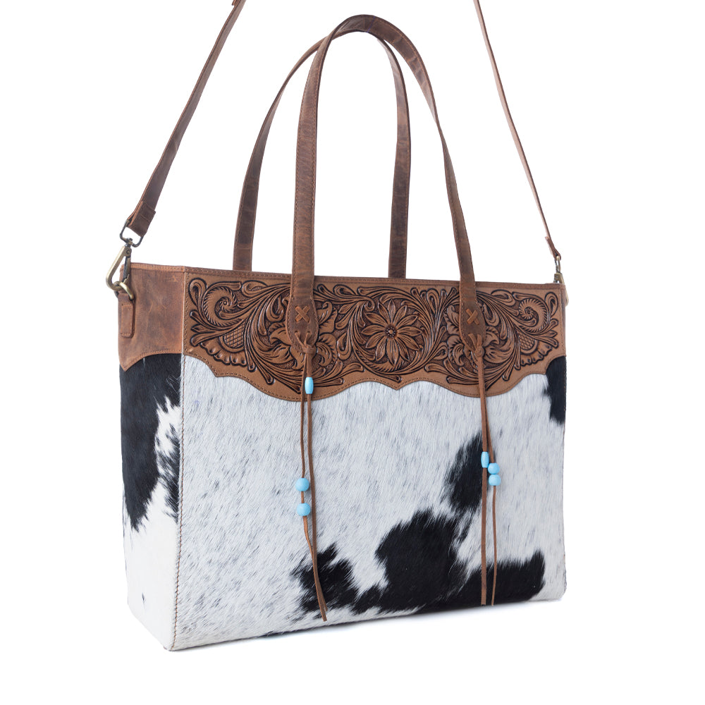 Hearthwind Handtooled Bag in Onyx Frost